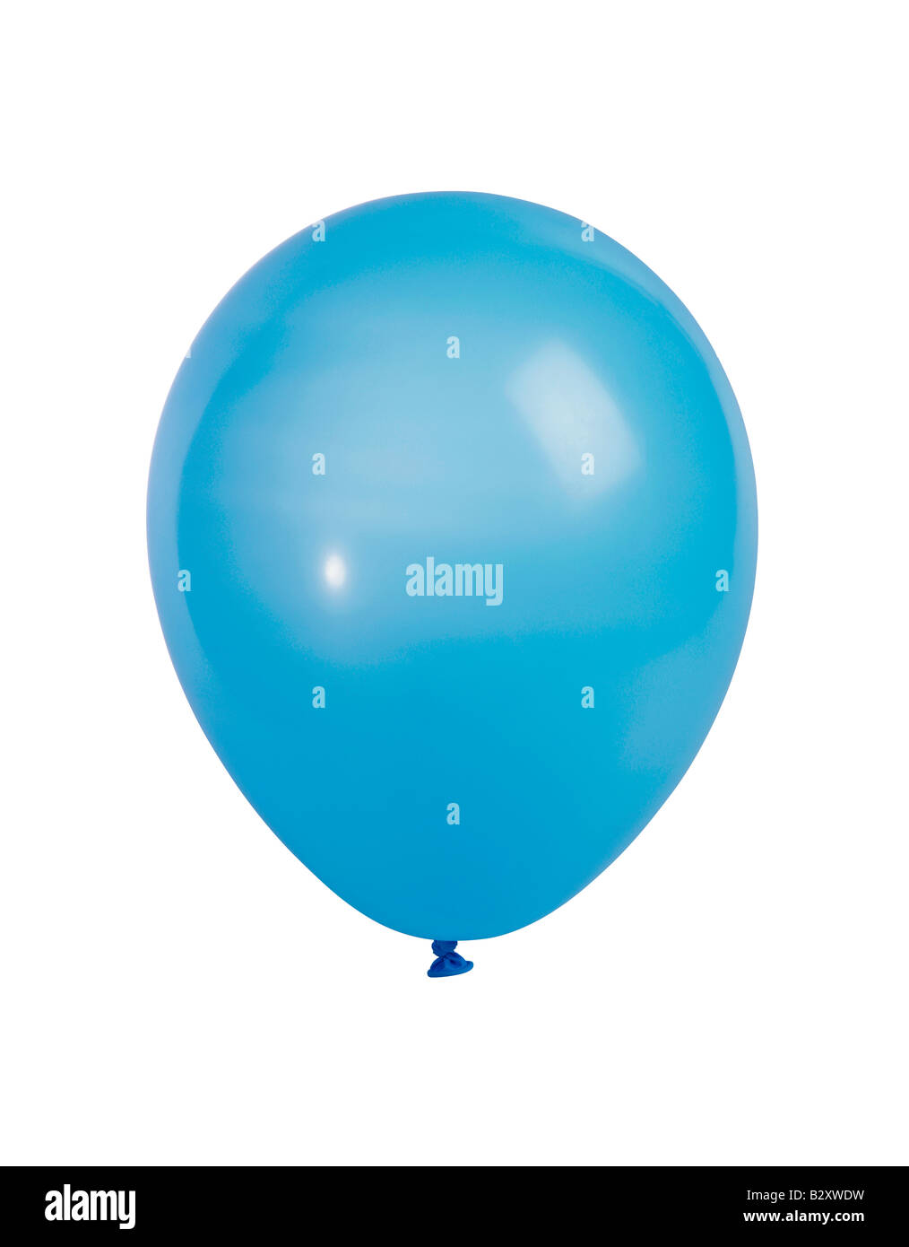 Ballon D'hélium Bleu Sur Une Ficelle Sur Un Fond Blanc Banque D