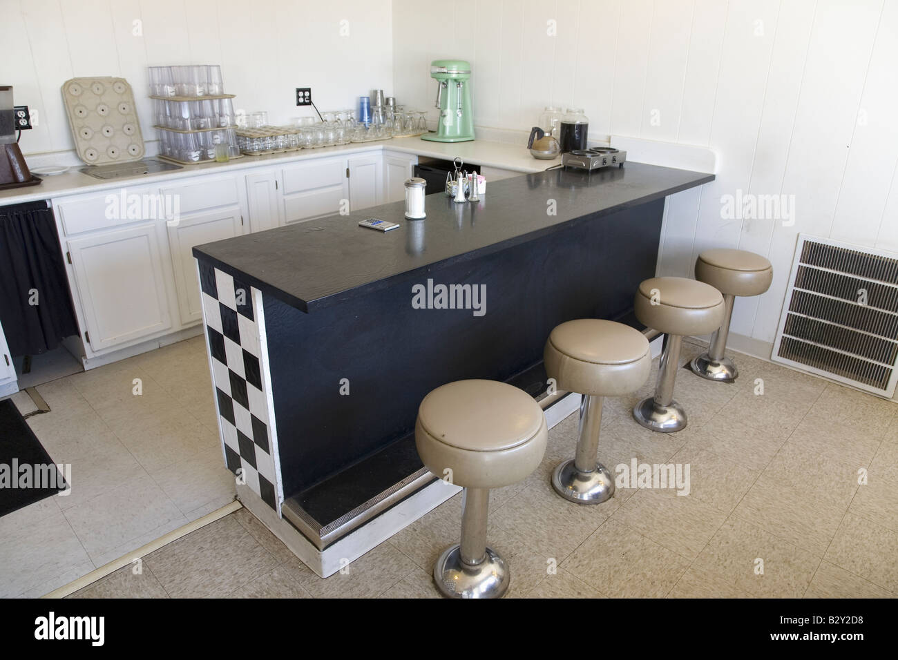 Old diner le long de Nebraska State Route 26, l'ouest du Nebraska le long de la rivière North Platte Banque D'Images