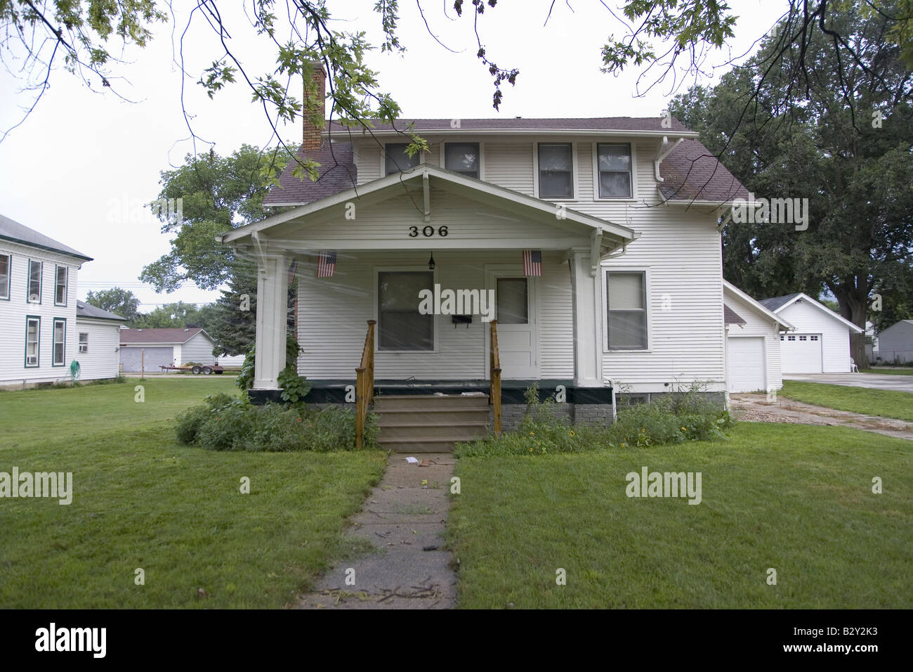 Maison d'enfance de Johnny Carson, l'hôte de 'The Tonight Show' TV NBC, Norfolk, Nebraska Banque D'Images