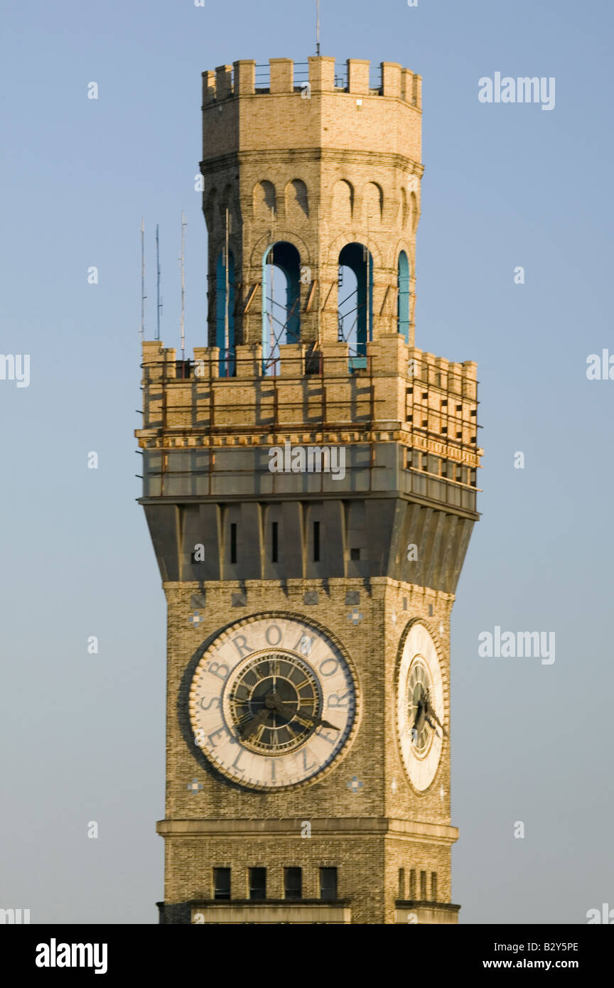 Tour de l'horloge Bromo-Seltzer, Baltimore, Maryland Banque D'Images