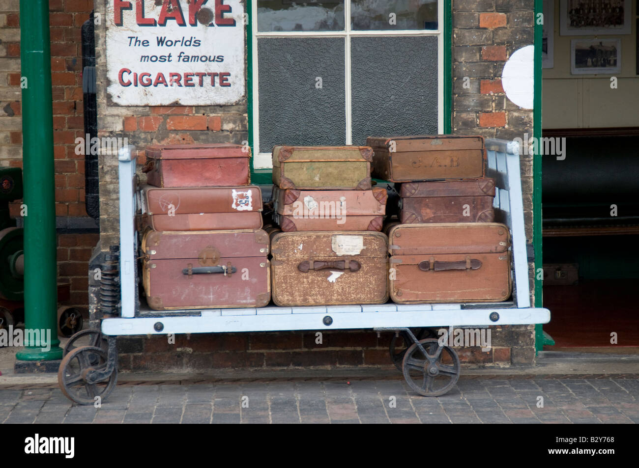 Assurance sur un chariot à Sheringham préservé gare à Norfolk en Angleterre. Banque D'Images