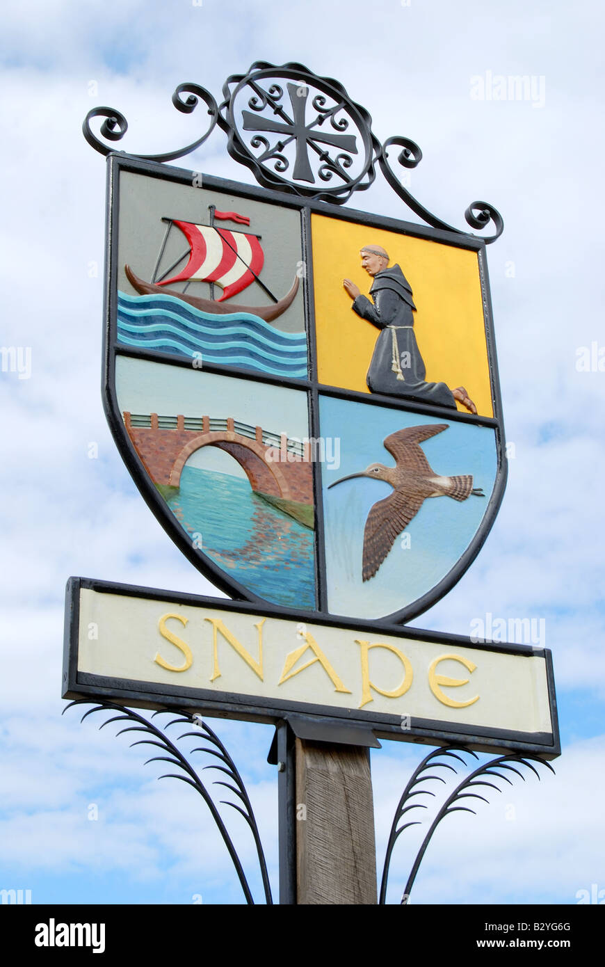 Panneau du Village, Gromford Lane, Rogue, Suffolk, Angleterre, Royaume-Uni Banque D'Images