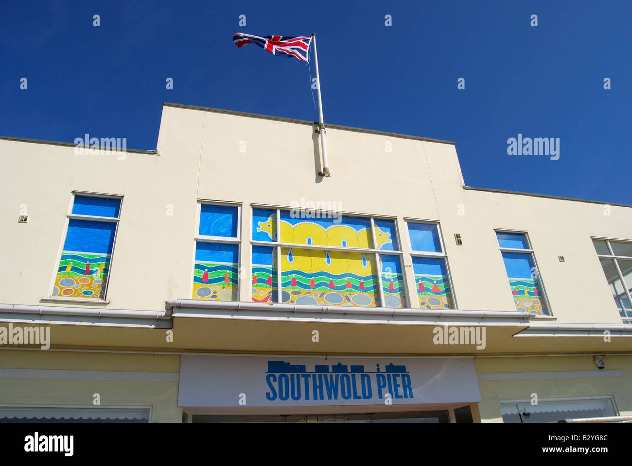 Entrée de Pier, Southwold, Suffolk, District de Waveney, Angleterre, Royaume-Uni Banque D'Images