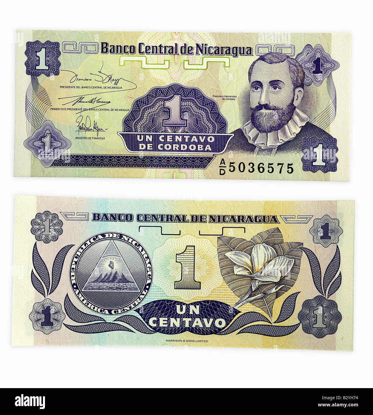 L'argent de l'ONU un Centavo Nicaragua Banque D'Images