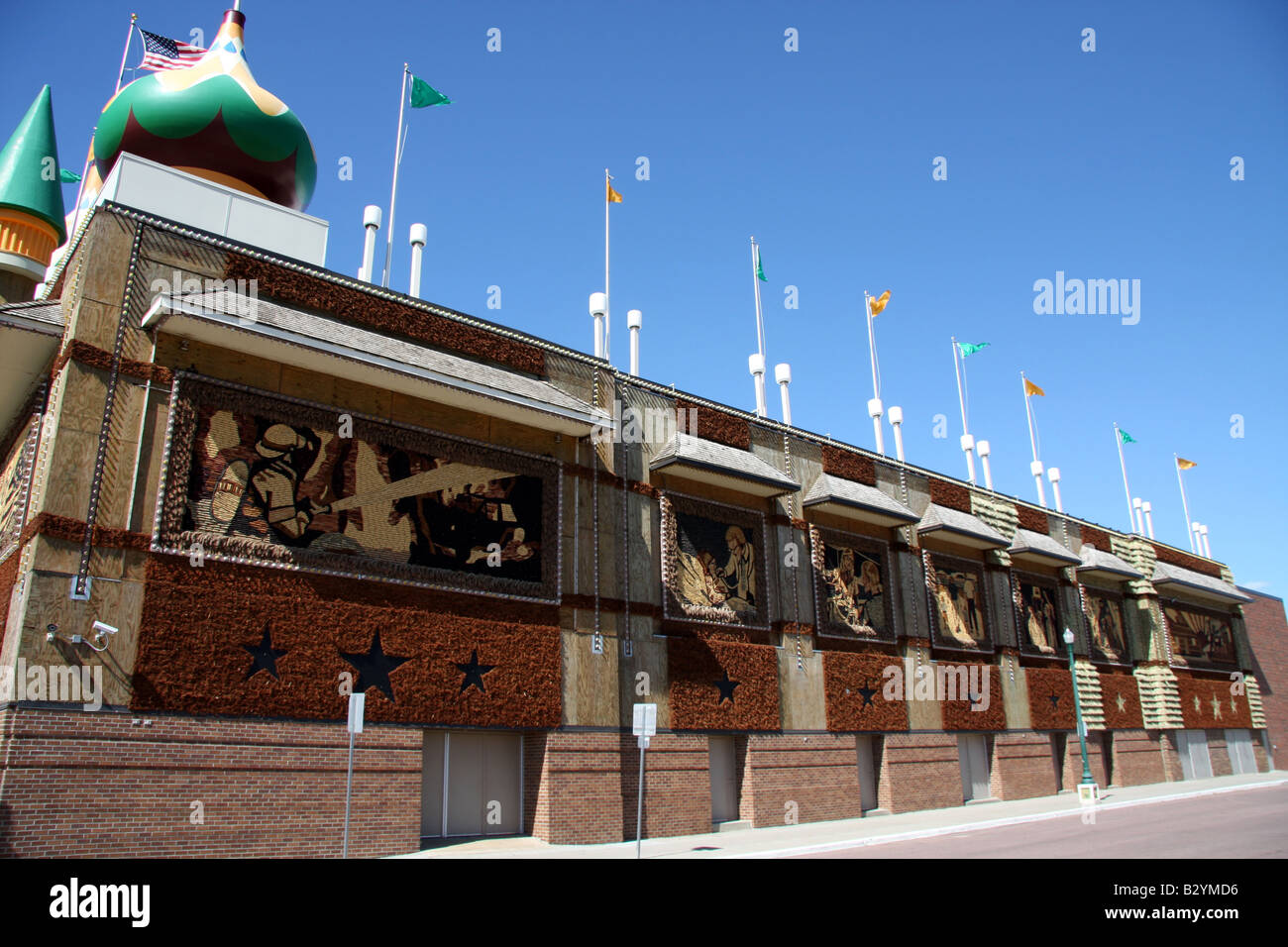 Façade latérale de Mitchell Corn Palace. Banque D'Images