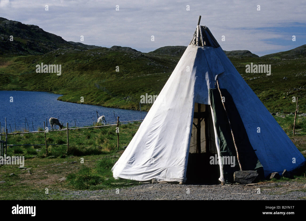 La Norvège Règlement Sami juste au sud de rennes Nordkapp Banque D'Images