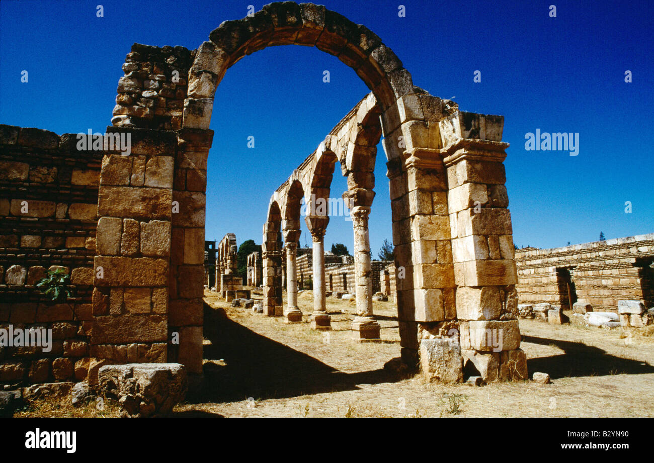 Anjar Liban ruines d'Umayyad site du patrimoine mondial de l'UNESCO Banque D'Images