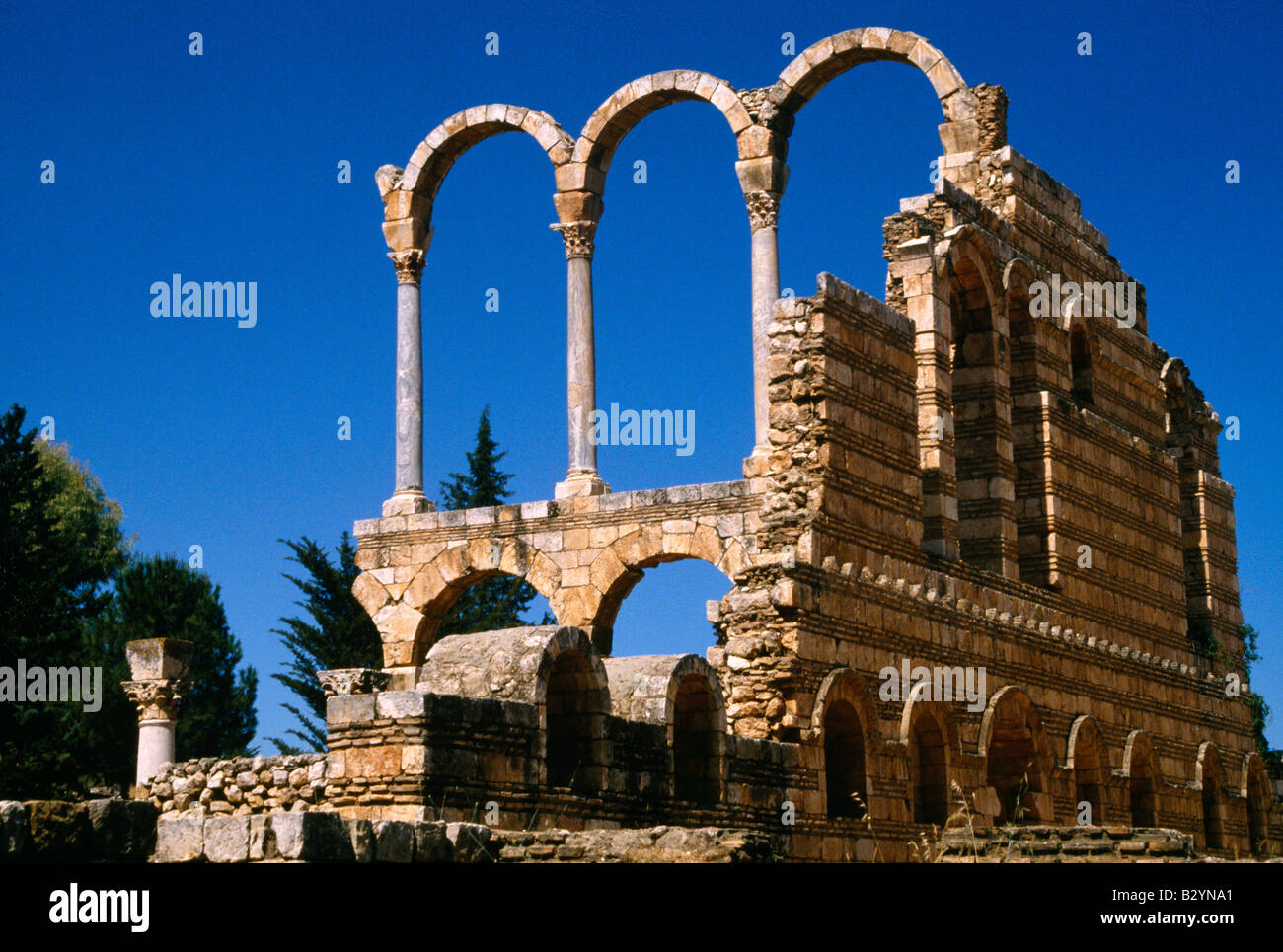 Anjar Liban ruines du palais Omeyyad site classé au patrimoine mondial de l'UNESCO Banque D'Images