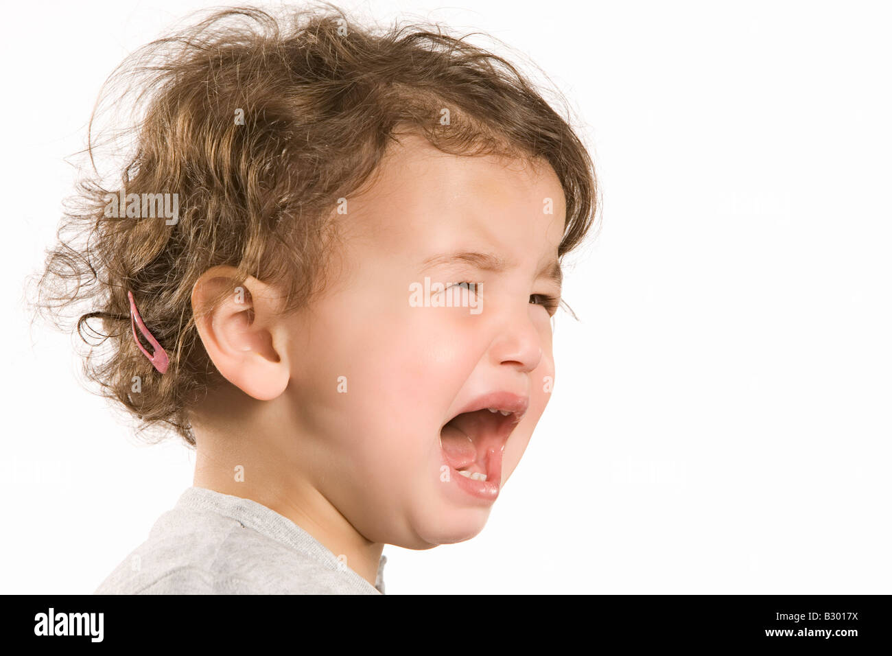 Petite fille pleurer Banque D'Images