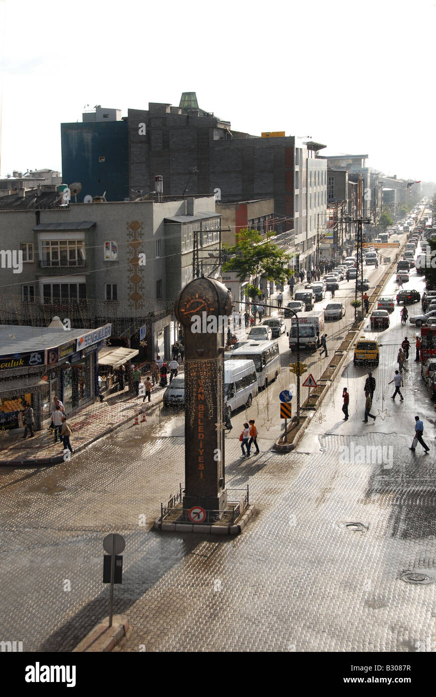 La tour de l'horloge dans le centre de Van, l'Est de la Turquie Banque D'Images