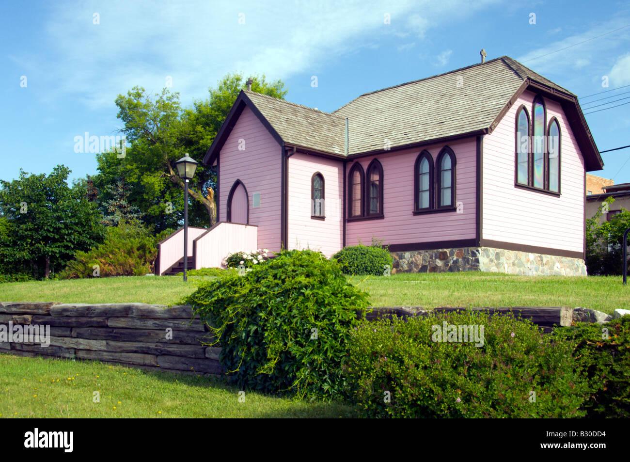 La prune d'un musée de l'Église Patrimoine Souris autrefois l'église anglicane St Lukes à Souris Manitoba Canada Banque D'Images