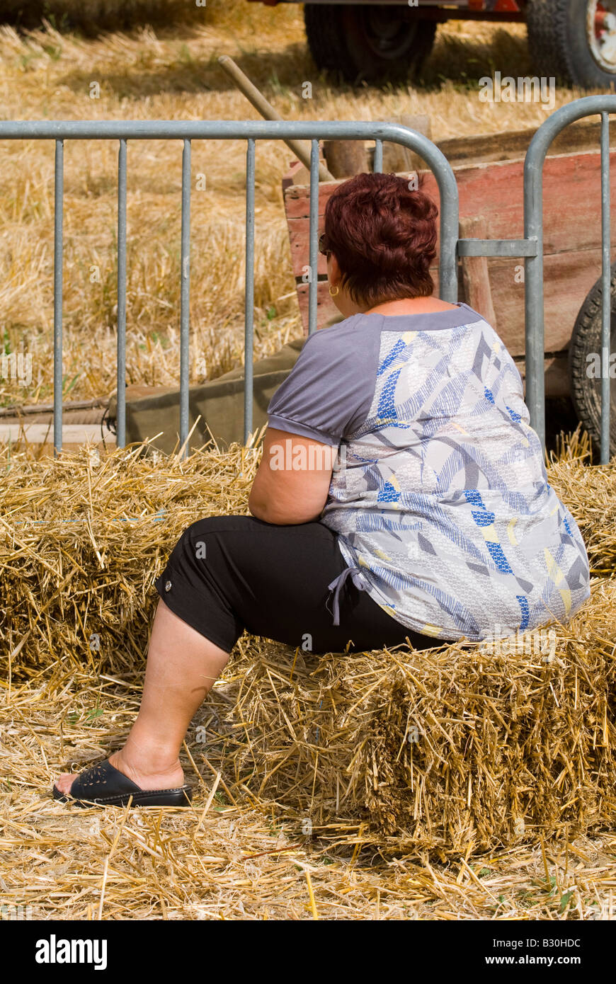 L'excès de femme française spectateur à salon de l'agriculture, de l'Indre, France. Banque D'Images