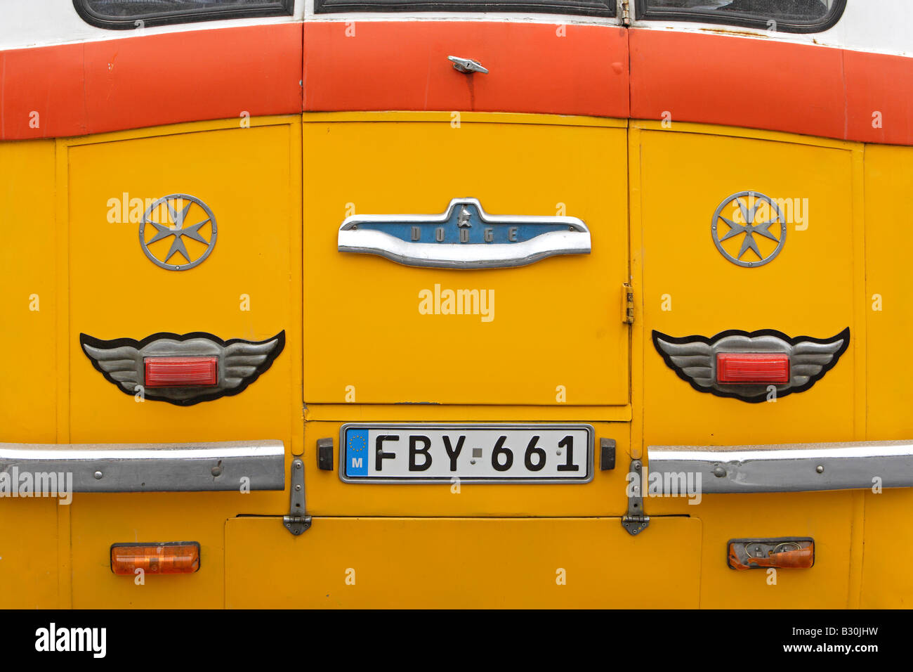 Classic Malte Bus, close-up l'arrière Banque D'Images