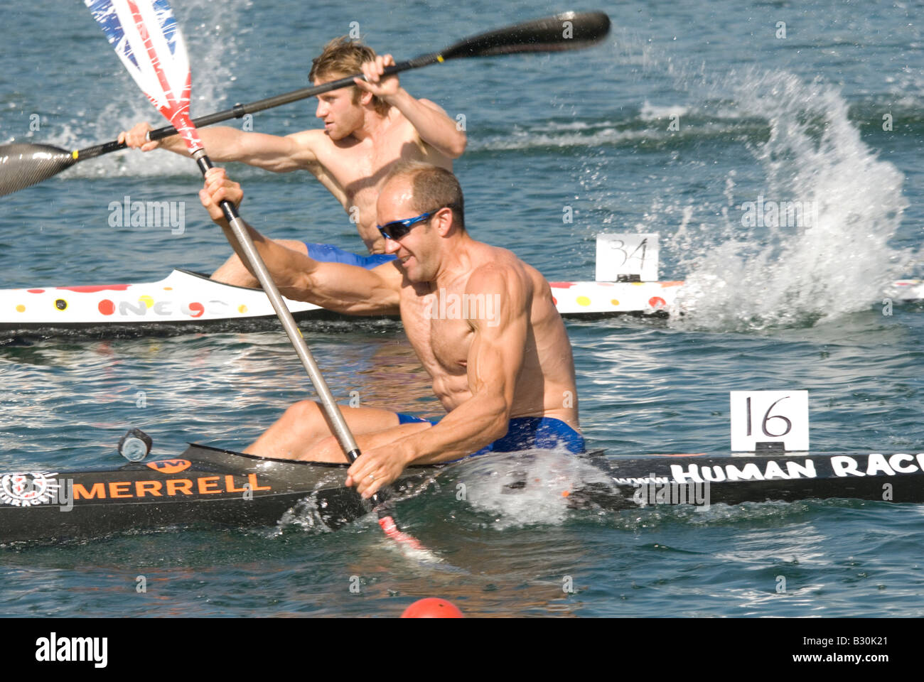 Tim Brabants lors d'une de ses dernières séances de formation à Dorney Lake avant de partir à Beijing pour participer aux Jeux Olympiques 2008 Banque D'Images