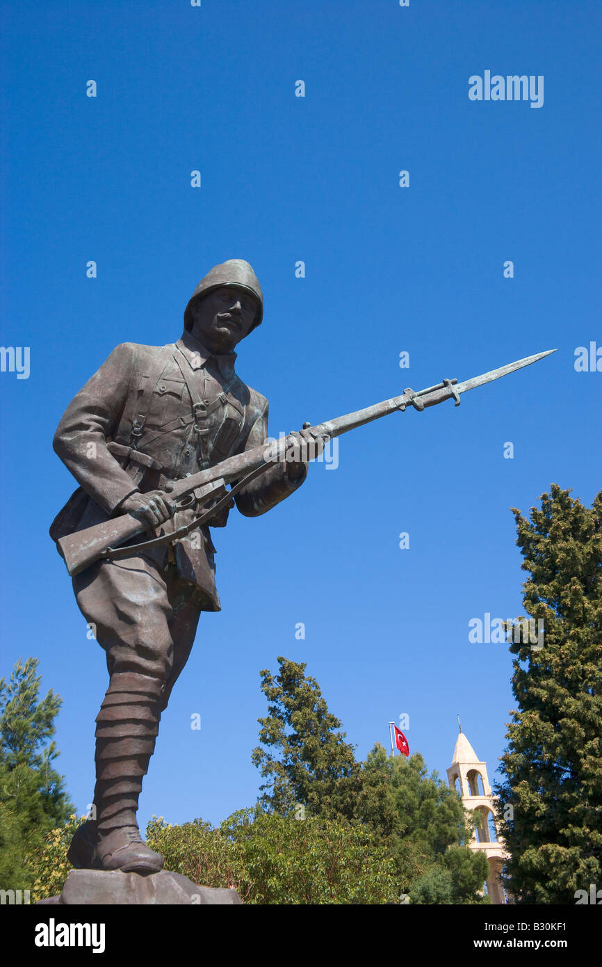 Hommage au soldat turc Mehmetcik Monument à Gallipoli Çanakkale Turquie Banque D'Images