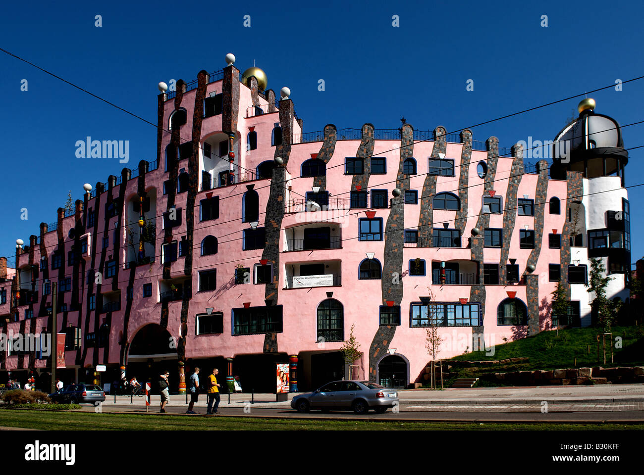 La Citadelle verte conçu par Friedensreich Hundertwasser, Magdeburg, Allemagne Banque D'Images