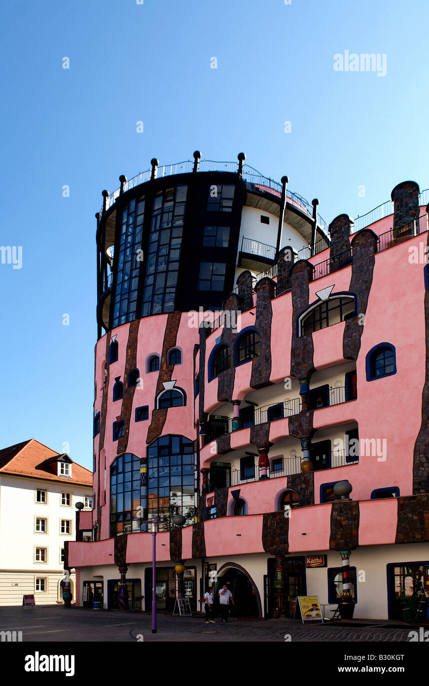 La Citadelle verte conçu par Friedensreich Hundertwasser, Magdeburg, Allemagne Banque D'Images