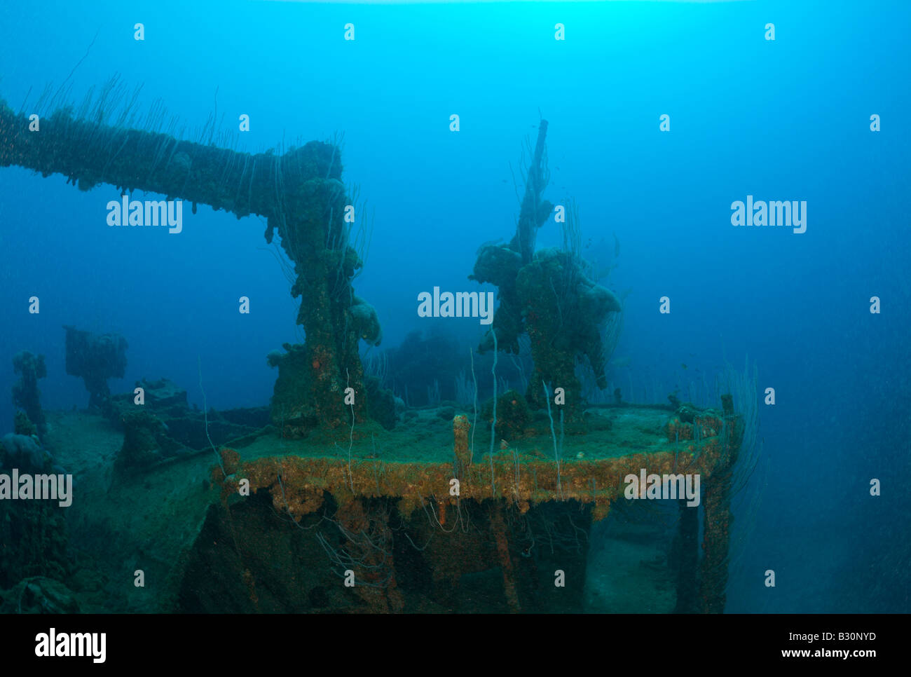 Avions Anti Machine Gun au destroyer USS Lamson atoll de Bikini des Îles Marshall Micronésie Océan Pacifique Banque D'Images