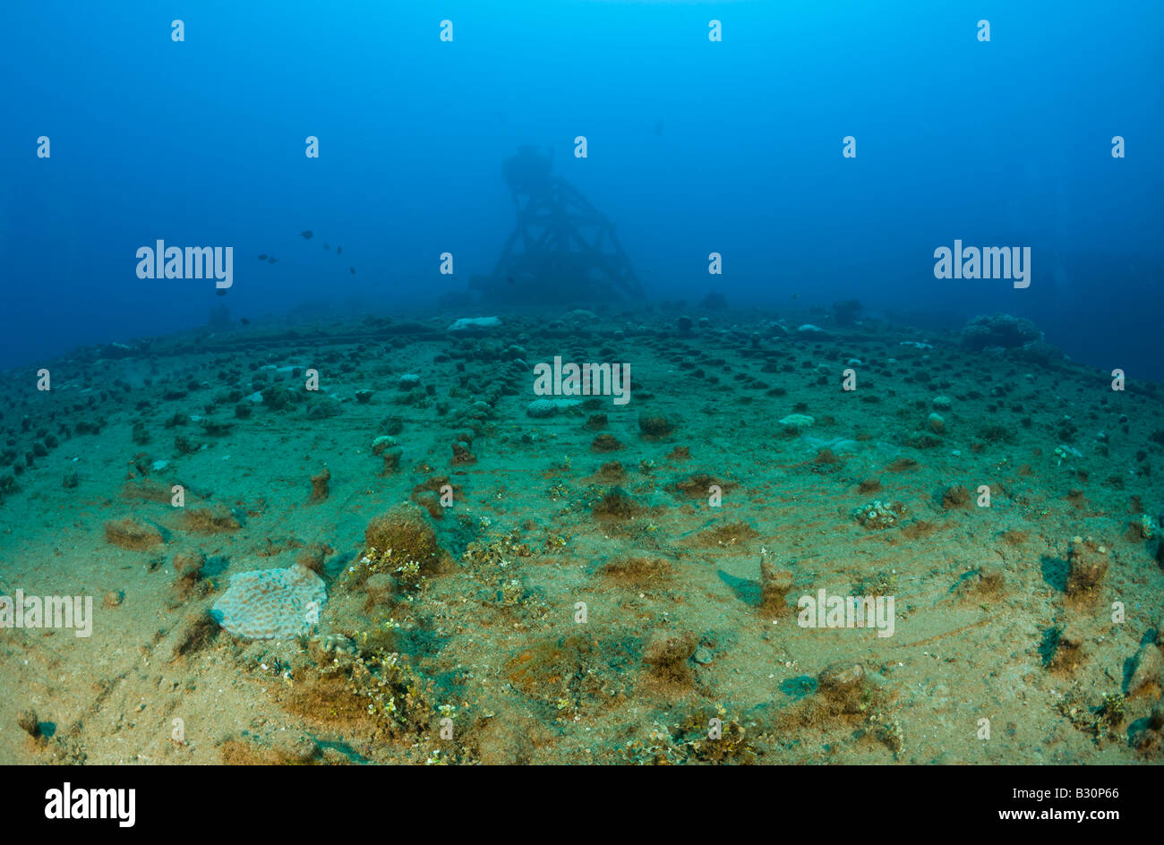 D'envol du porte-avions USS Saratoga atoll de Bikini des Îles Marshall Micronésie Océan Pacifique Banque D'Images