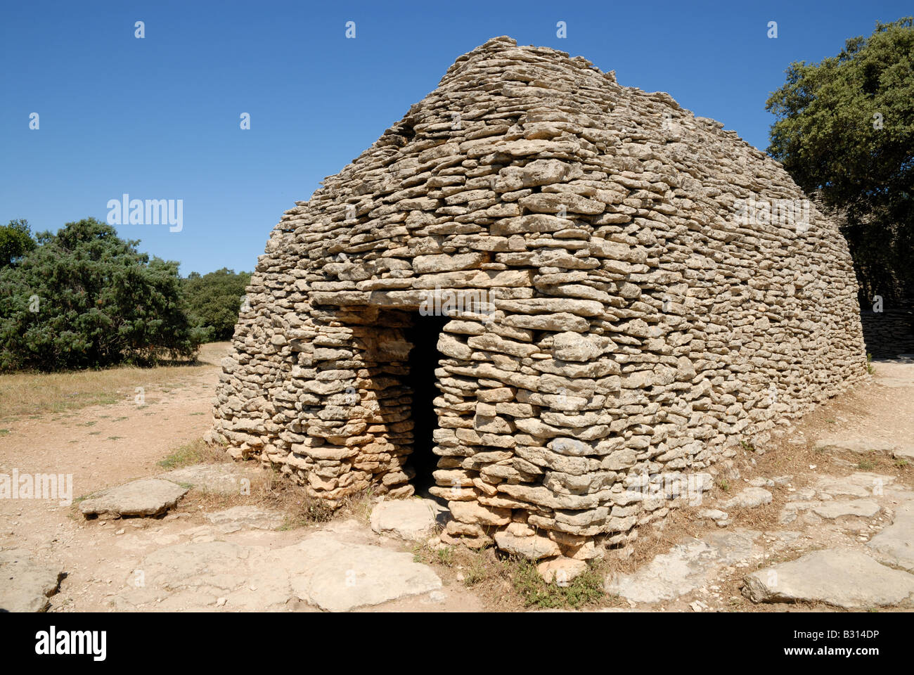 Borie - dry-médiévale en pierre dans le sud de la France Banque D'Images