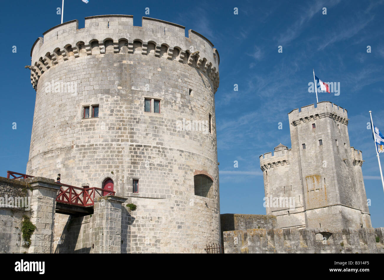La tour Saint-Nicolas et la Tour de la chaîne à La Rochelle en France Banque D'Images