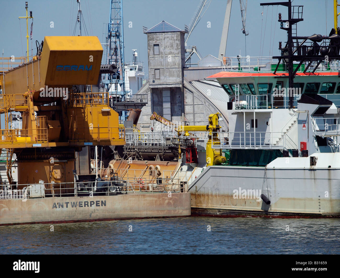 Port d'Anvers Flandre Belgique Banque D'Images