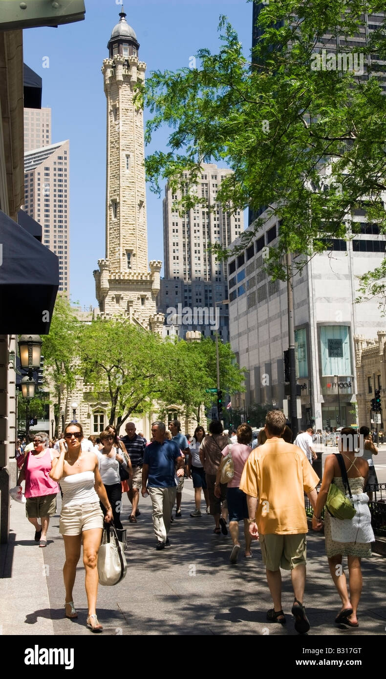 Château d'eau historique, Magnificent Mile, Chicago Banque D'Images