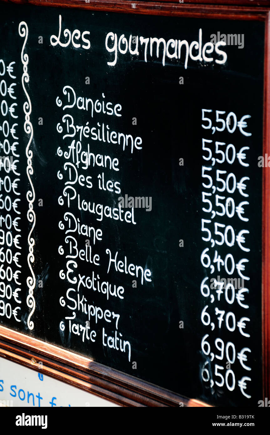 Menu bistrot cafe francais restaurant Banque de photographies et d
