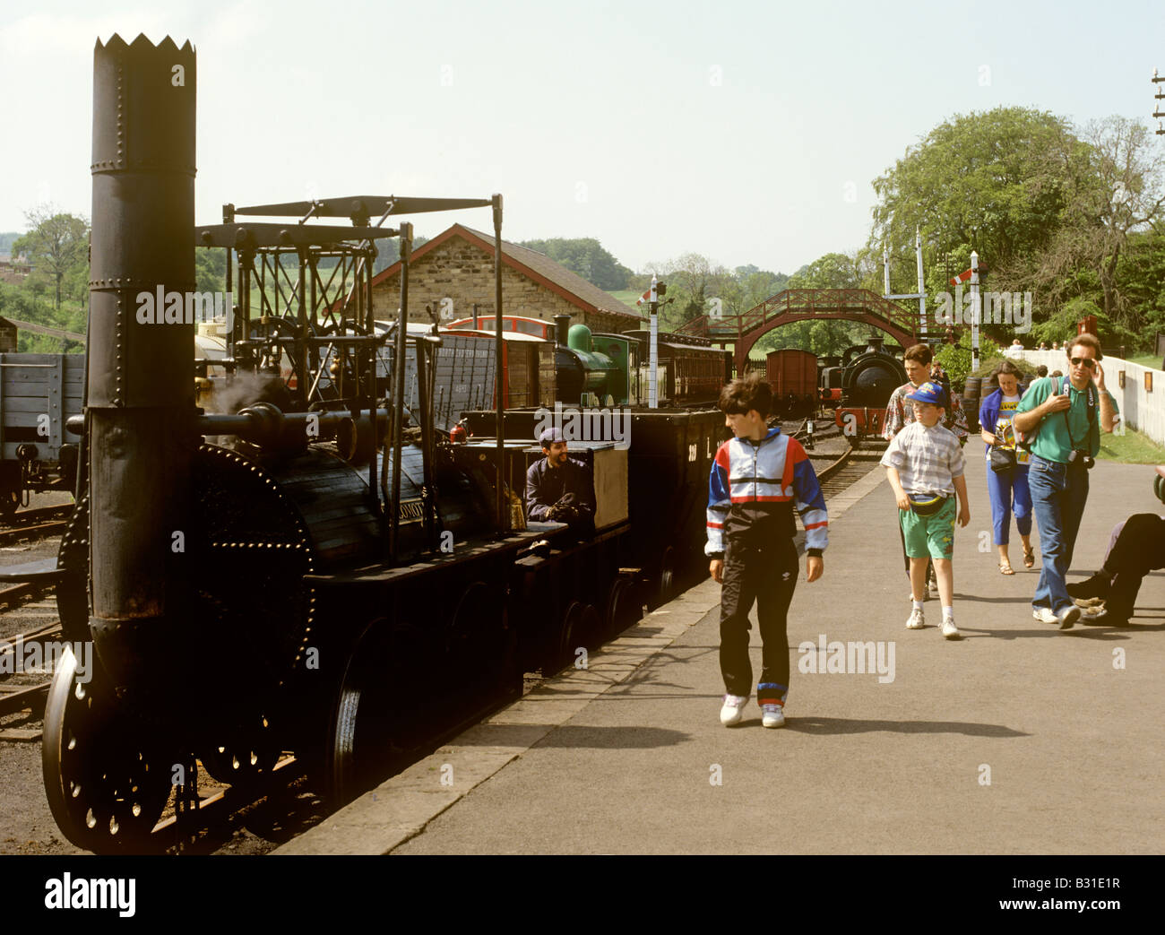 UK Angleterre County Durham le musée en plein air Beamish réplique de George Stephensons Locomotion locomotive de chemin de fer Banque D'Images