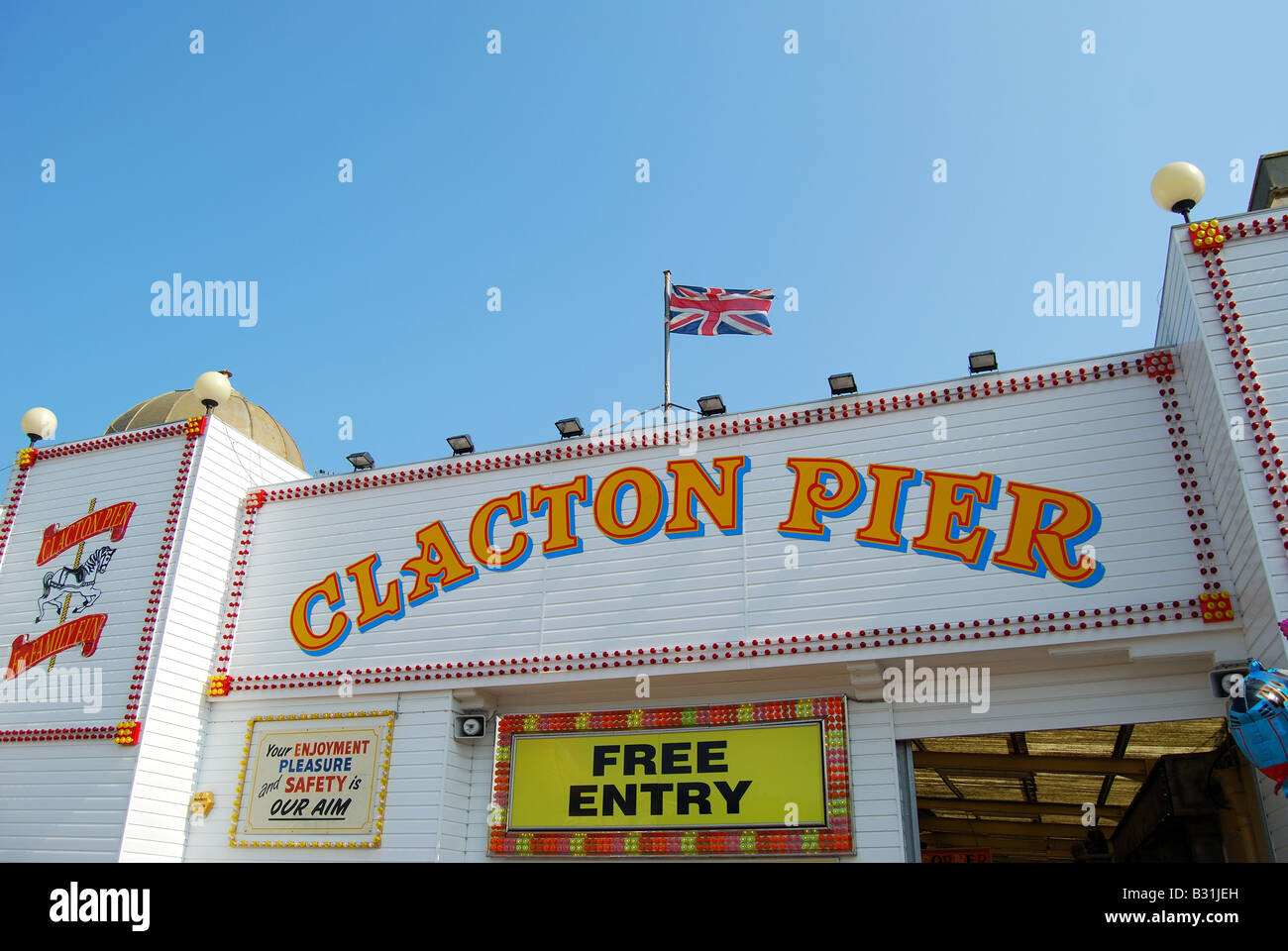 Clacton Pier, Clacton-on-Sea, Essex, District de Tendring, Angleterre, Royaume-Uni Banque D'Images