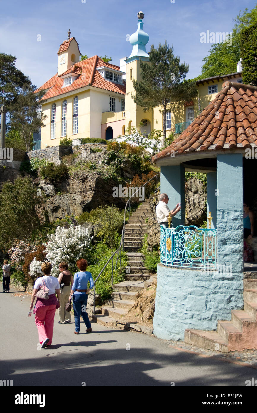 Portmeirion Village de Gwynedd sur la côte de Snowdonia au Pays de Galles Banque D'Images