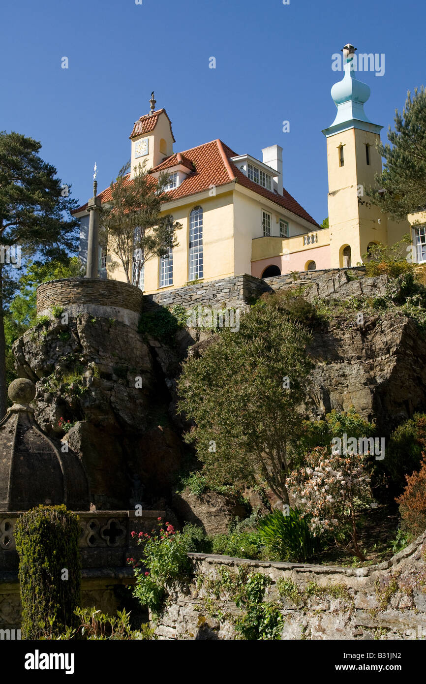 Portmeirion Village de Gwynedd sur la côte de Snowdonia au Pays de Galles Banque D'Images