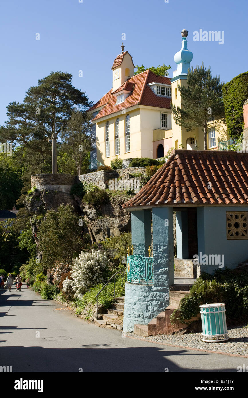 Portmeirion Village de Gwynedd sur la côte de Snowdonia au Pays de Galles Banque D'Images