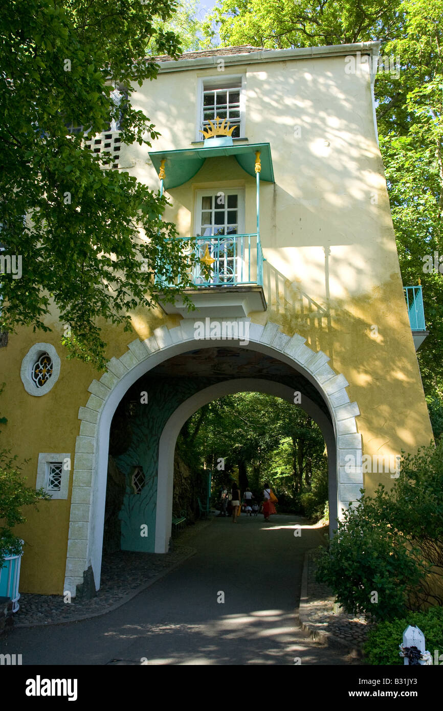 Portmeirion Village de Gwynedd sur la côte de Snowdonia au Pays de Galles Banque D'Images