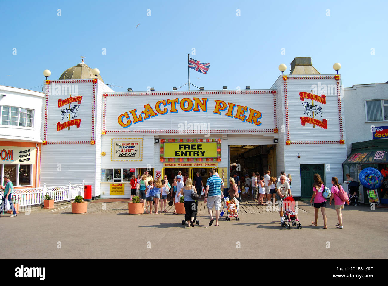 Clacton Pier, Clacton-on-Sea, Essex, District de Tendring, Angleterre, Royaume-Uni Banque D'Images