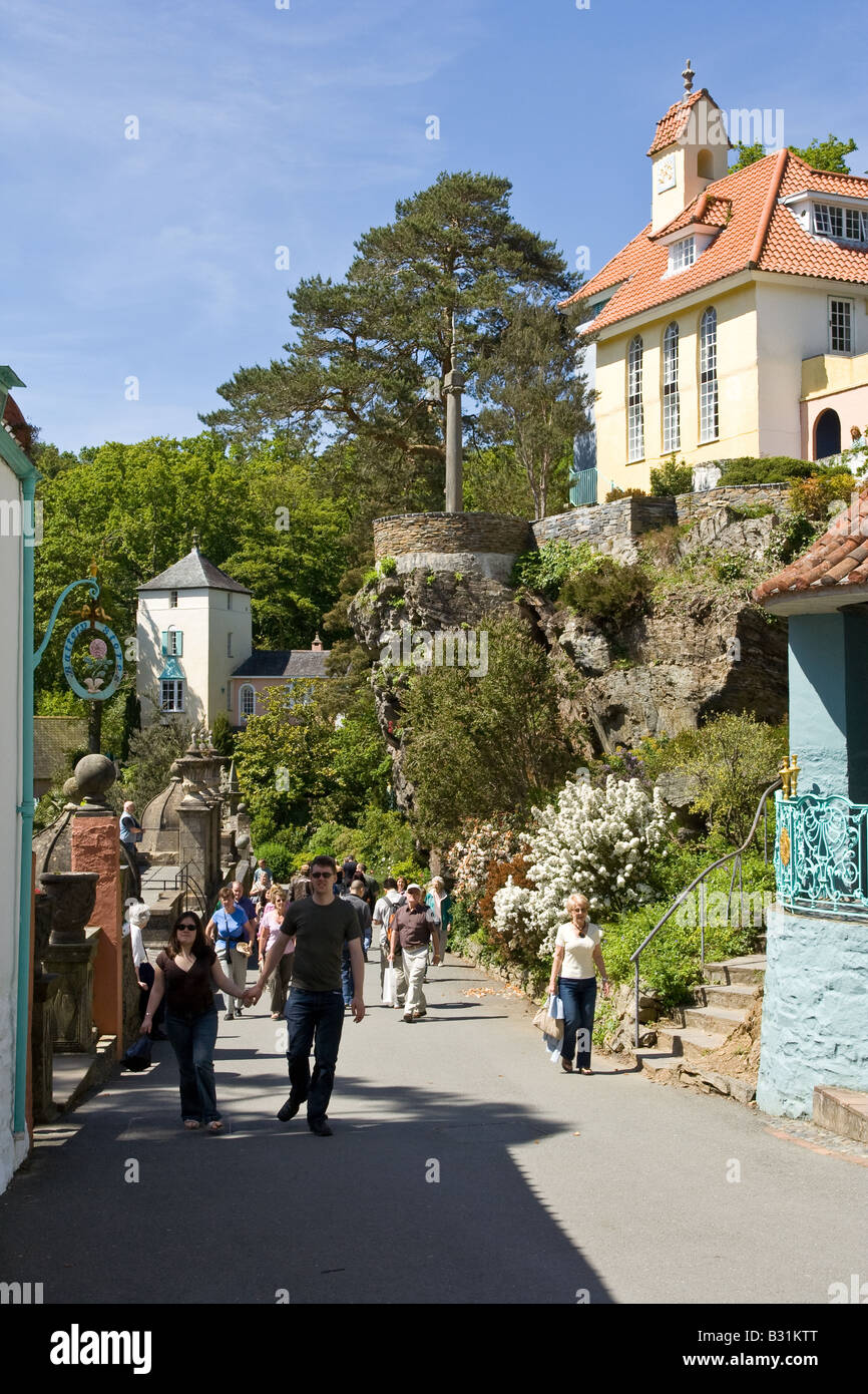 Portmeirion Village de Gwynedd sur la côte de Snowdonia au Pays de Galles Banque D'Images