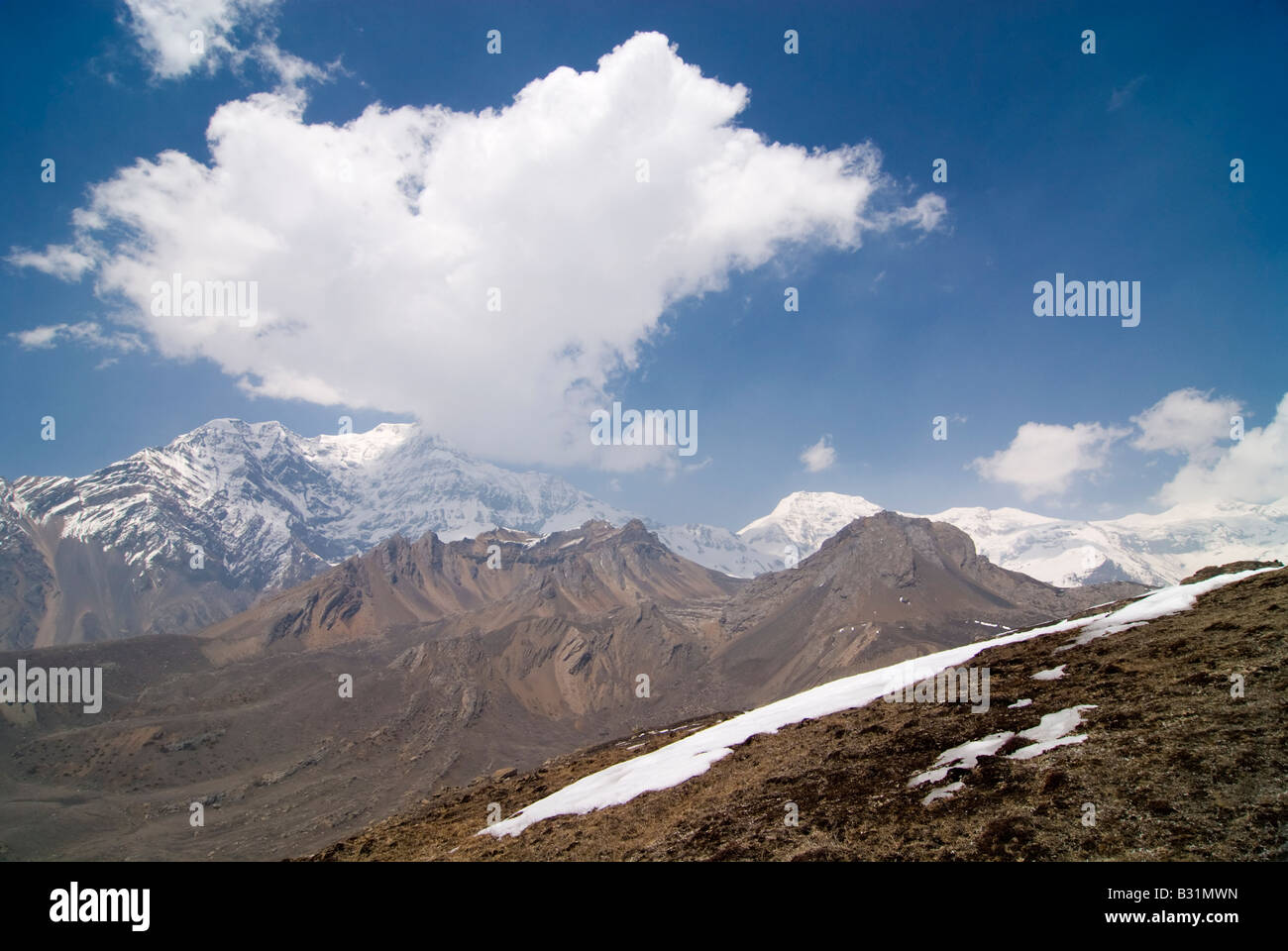 Paysage de montagne près de Manang, Annapurnas, Népal Banque D'Images
