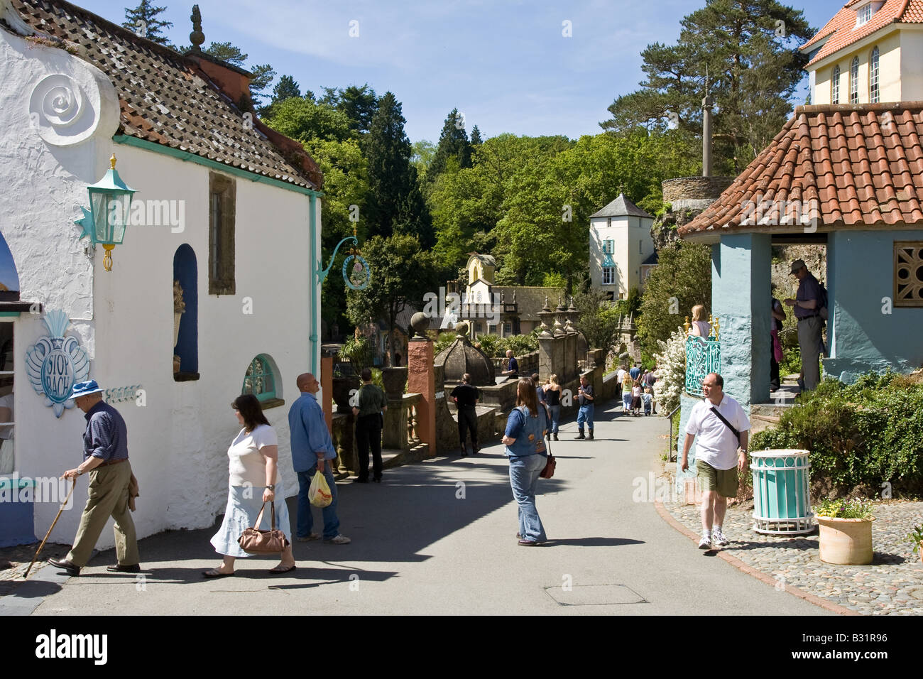 Portmeirion Village de Gwynedd sur la côte de Snowdonia au Pays de Galles Banque D'Images