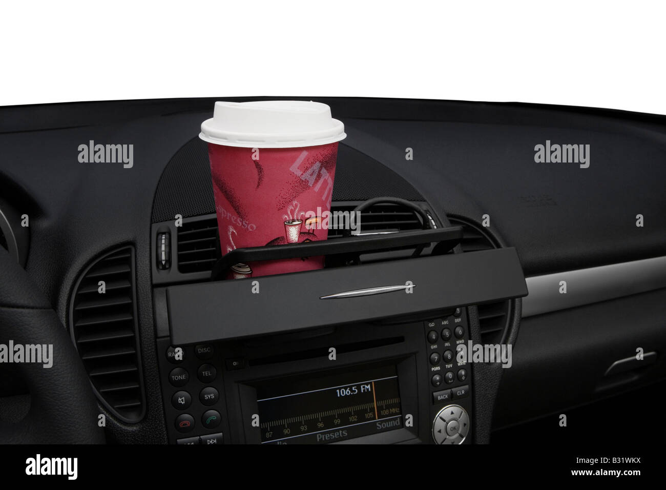 2009 Mercedes-Benz SLK-Série SLK300 en rouge - Support de tasse avec Prop Banque D'Images