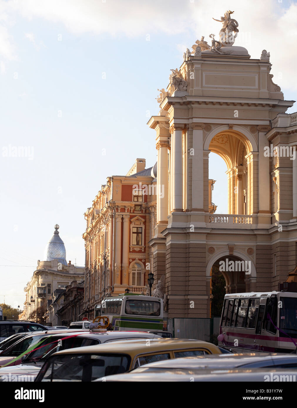 Entrée principale de l'opéra d'Odessa, Ukraine Banque D'Images