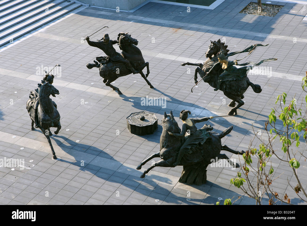 Statue dans le parc olympique, Beijing, Chine Banque D'Images