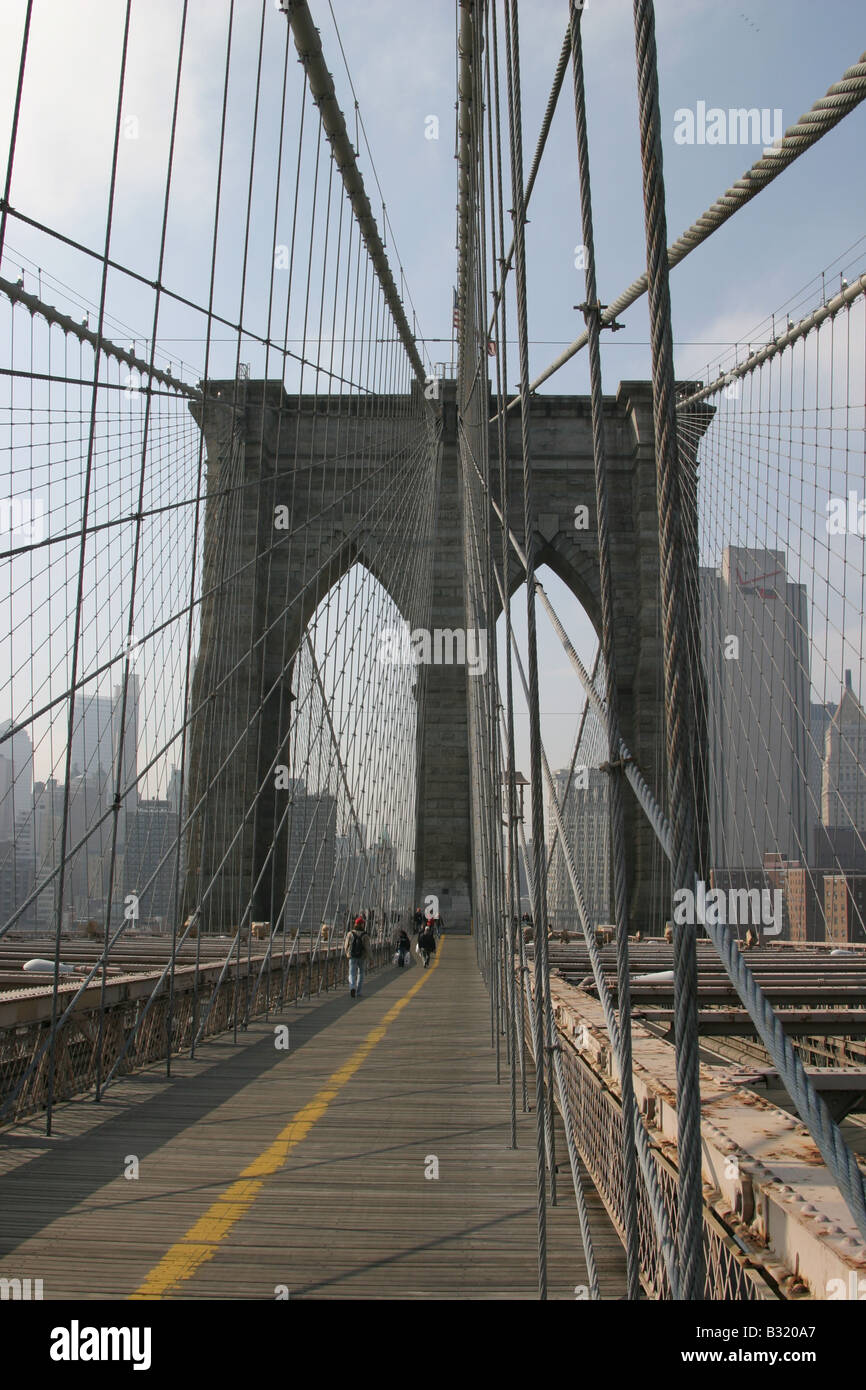 Pont de Brooklyn, New York, Banque D'Images