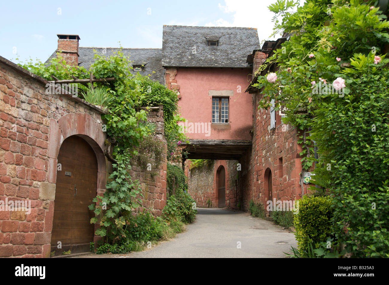 Village de Collonges la Rouge, Corrèze, Limousin, France Banque D'Images