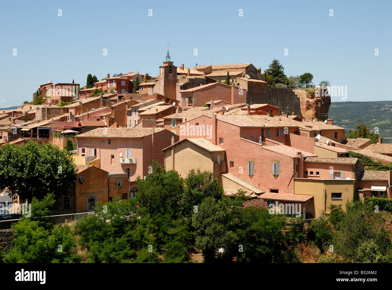 Dans le village de Roussillon en Provence, dans le sud de la France Banque D'Images
