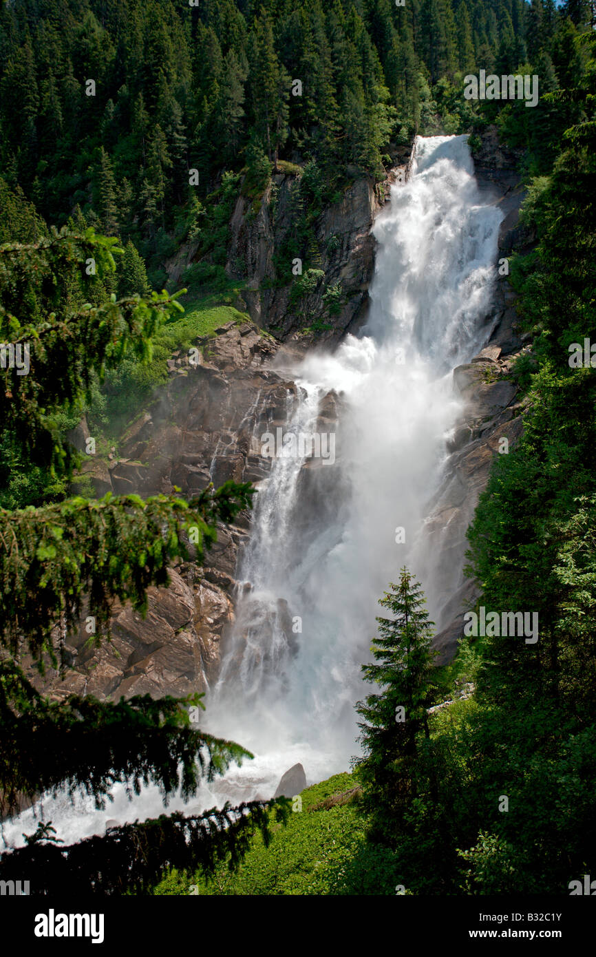 Le Parc National du Hohe Tauern : Cascade de Krimml Banque D'Images