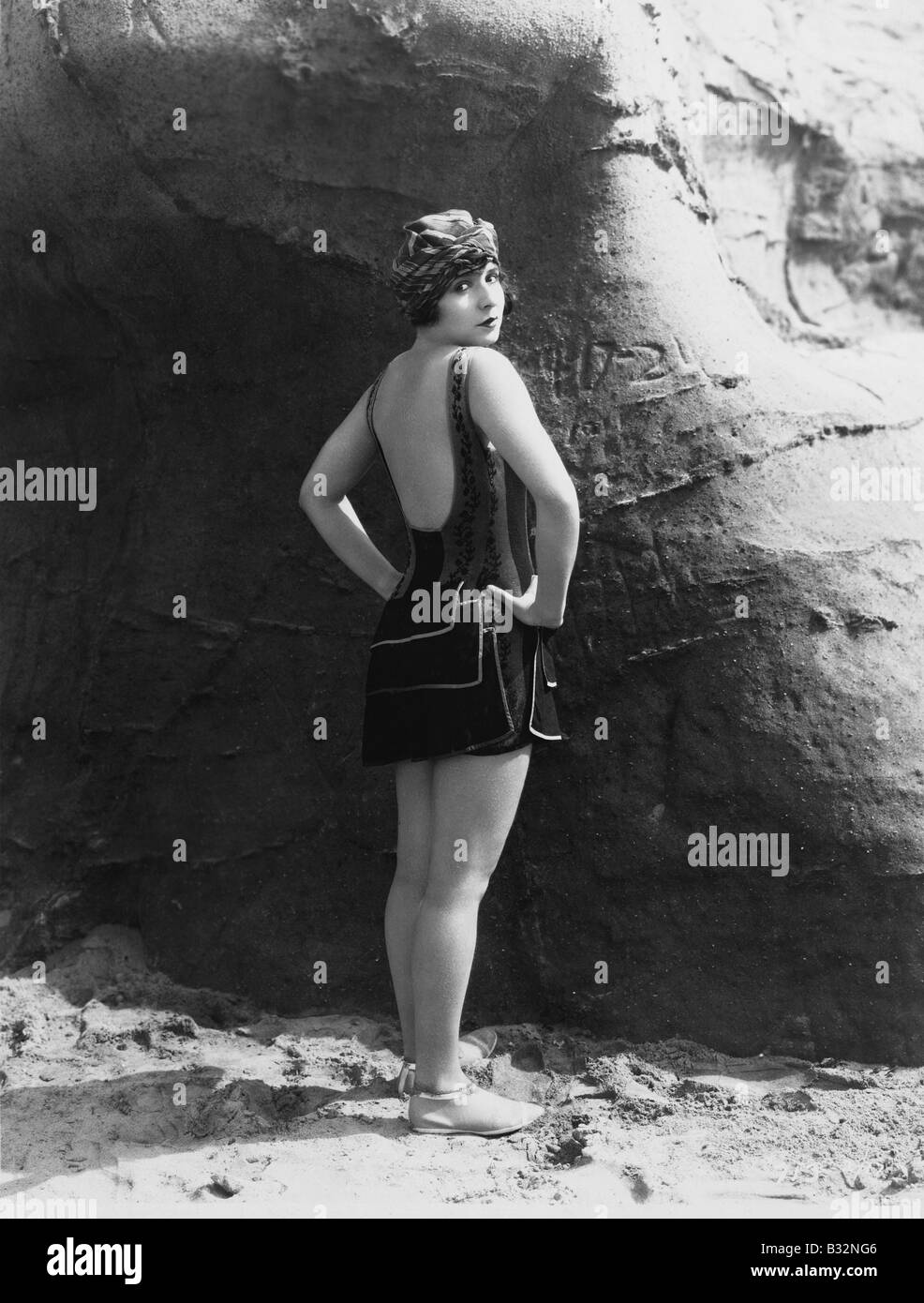 En maillot de bain Woman posing Banque D'Images