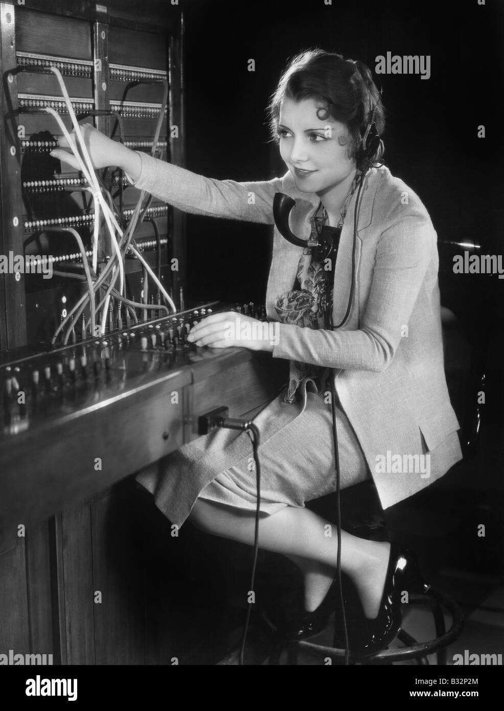 L'opérateur téléphonique Banque D'Images