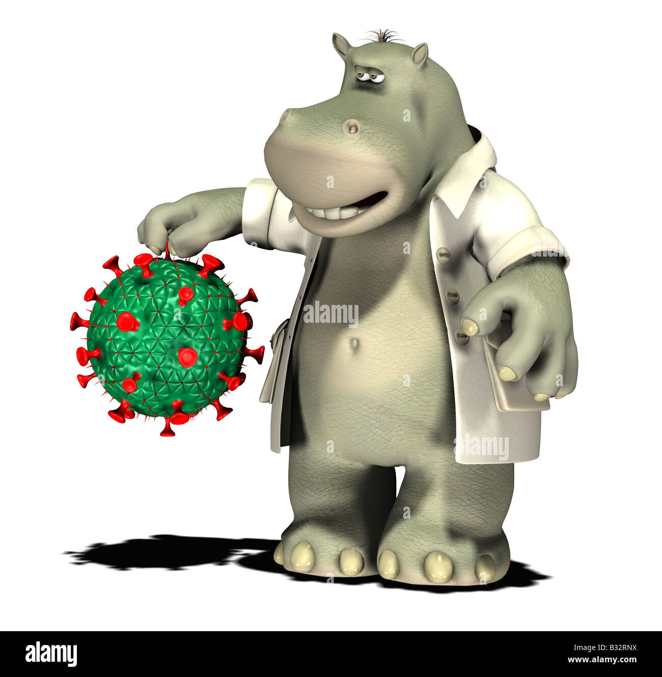 Hippo avec virus Banque D'Images