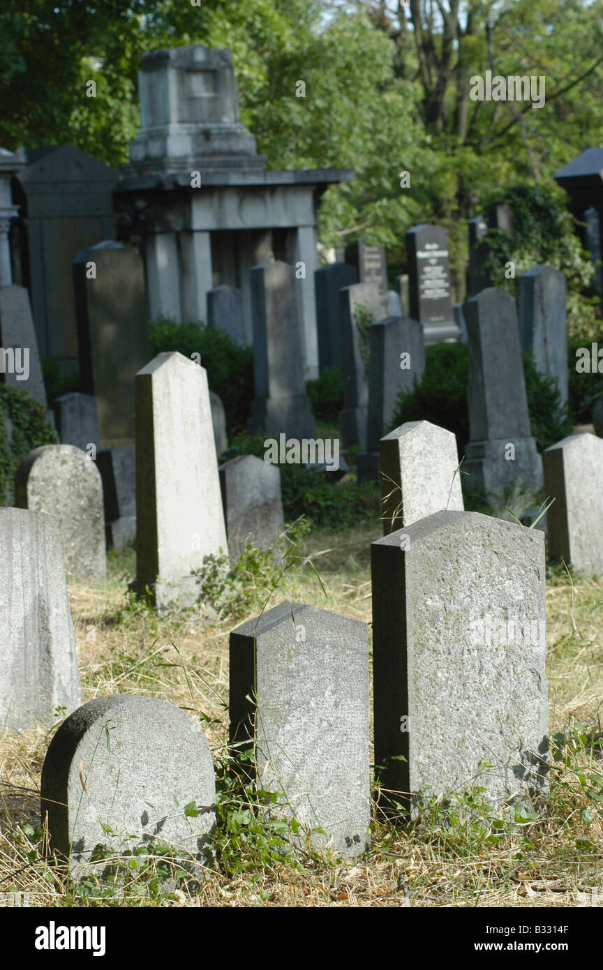 La partie juive au Zentralfriedhof de Vienne Banque D'Images