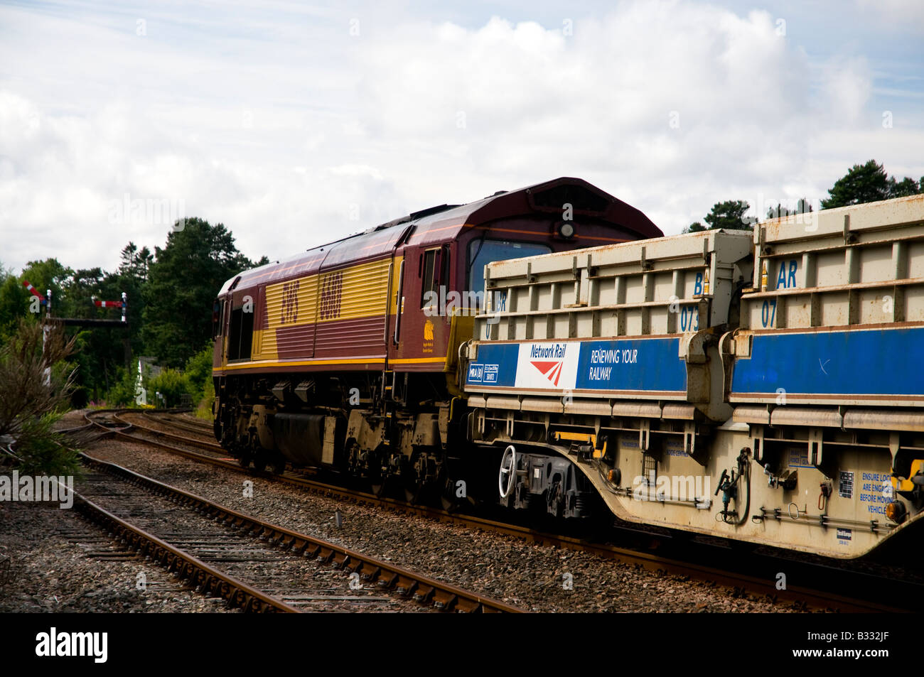 66 Classe 66 101 train station aviemore Ecosse 5808 Banque D'Images